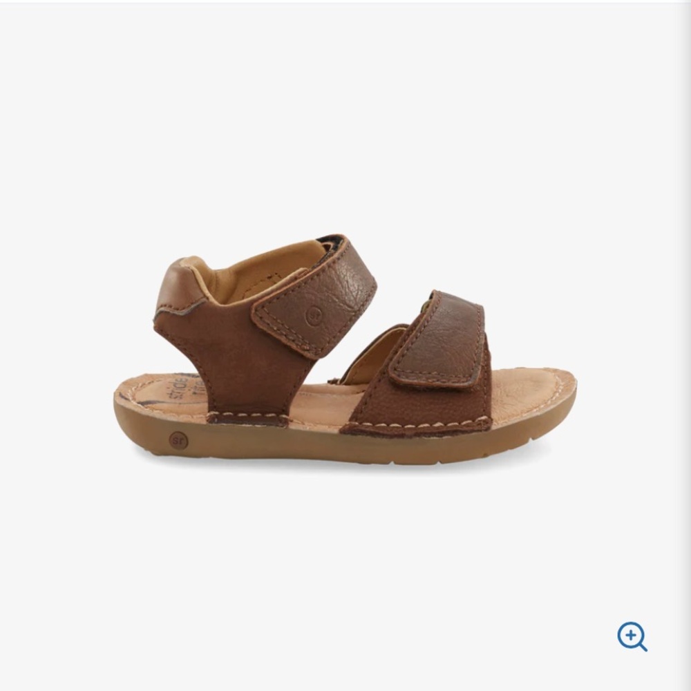 Stride rite brown leather lined memory foam sandal